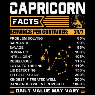 Capricorn Facts Zodiac Funny Capricorn Birthday Gift T-Shirt