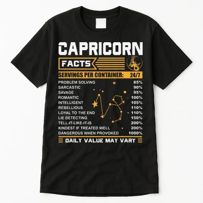 Capricorn Facts Zodiac Funny Capricorn Birthday Gift Tall T-Shirt