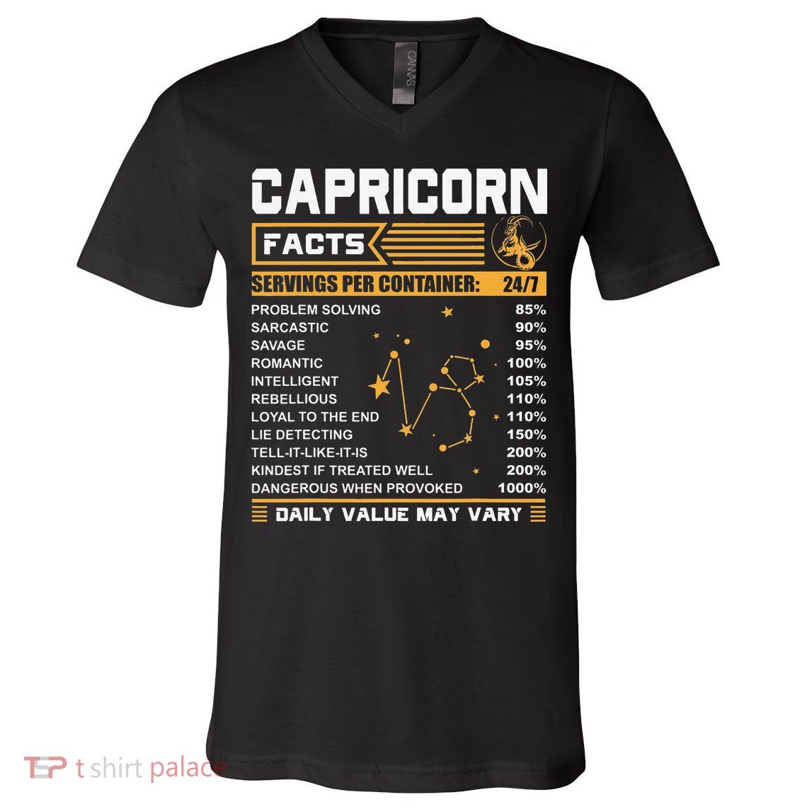 Capricorn Facts Zodiac Funny Capricorn Birthday Gift V-Neck T-Shirt