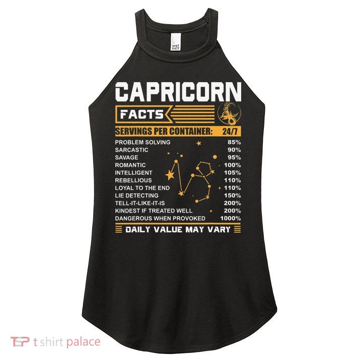 Capricorn Facts Zodiac Funny Capricorn Birthday Gift Women's Perfect Tri Rocker Tank