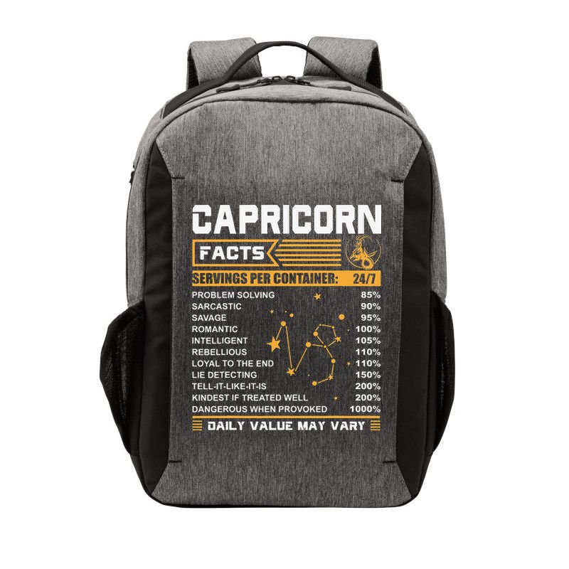 Capricorn Facts Zodiac Funny Capricorn Birthday Gift Vector Backpack