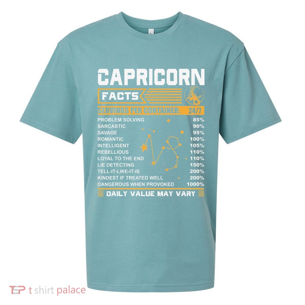 Capricorn Facts Zodiac Funny Capricorn Birthday Gift Sueded Cloud Jersey T-Shirt