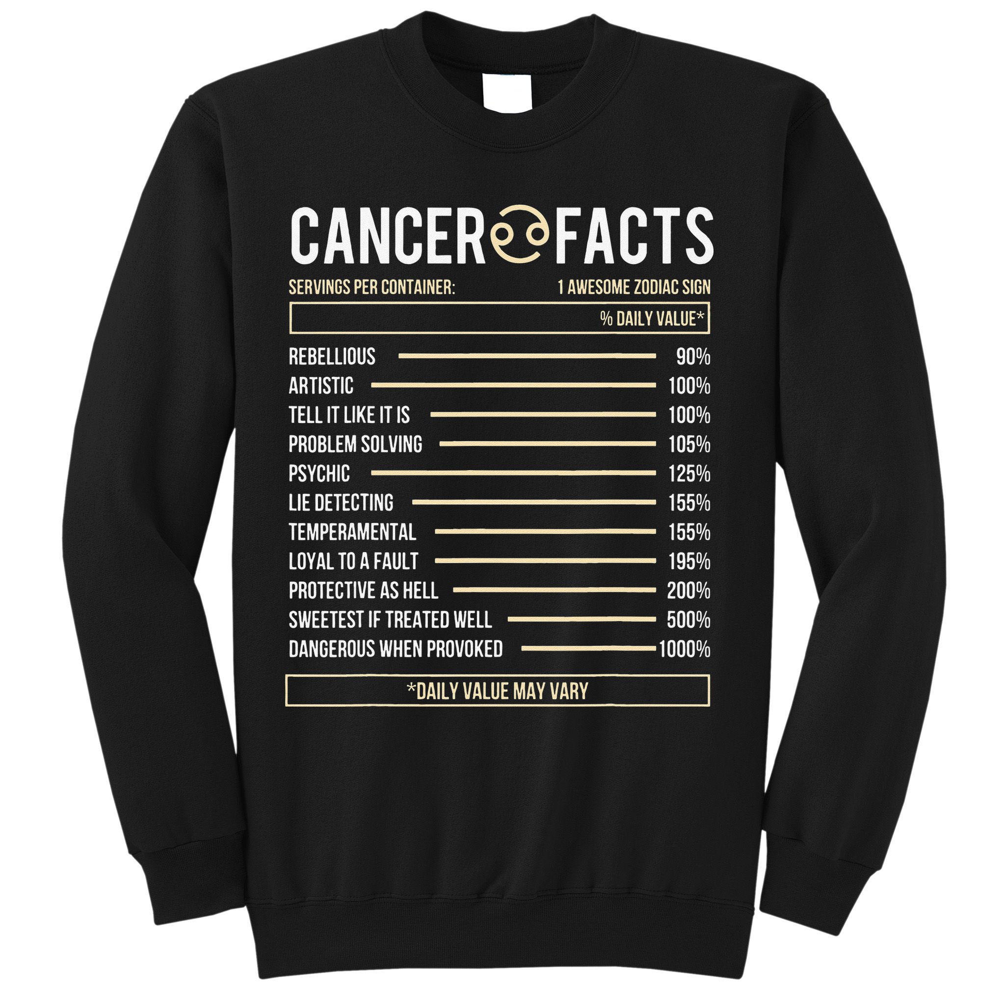 Cancer Facts Zodiac Sign Birthday Horoscope Astrology Sweatshirt