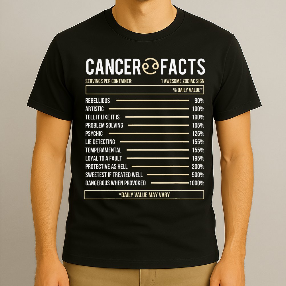 Cancer Facts Zodiac Sign Birthday Horoscope Astrology T-Shirt