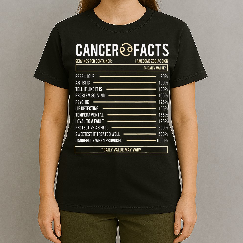 Cancer Facts Zodiac Sign Birthday Horoscope Astrology T-Shirt