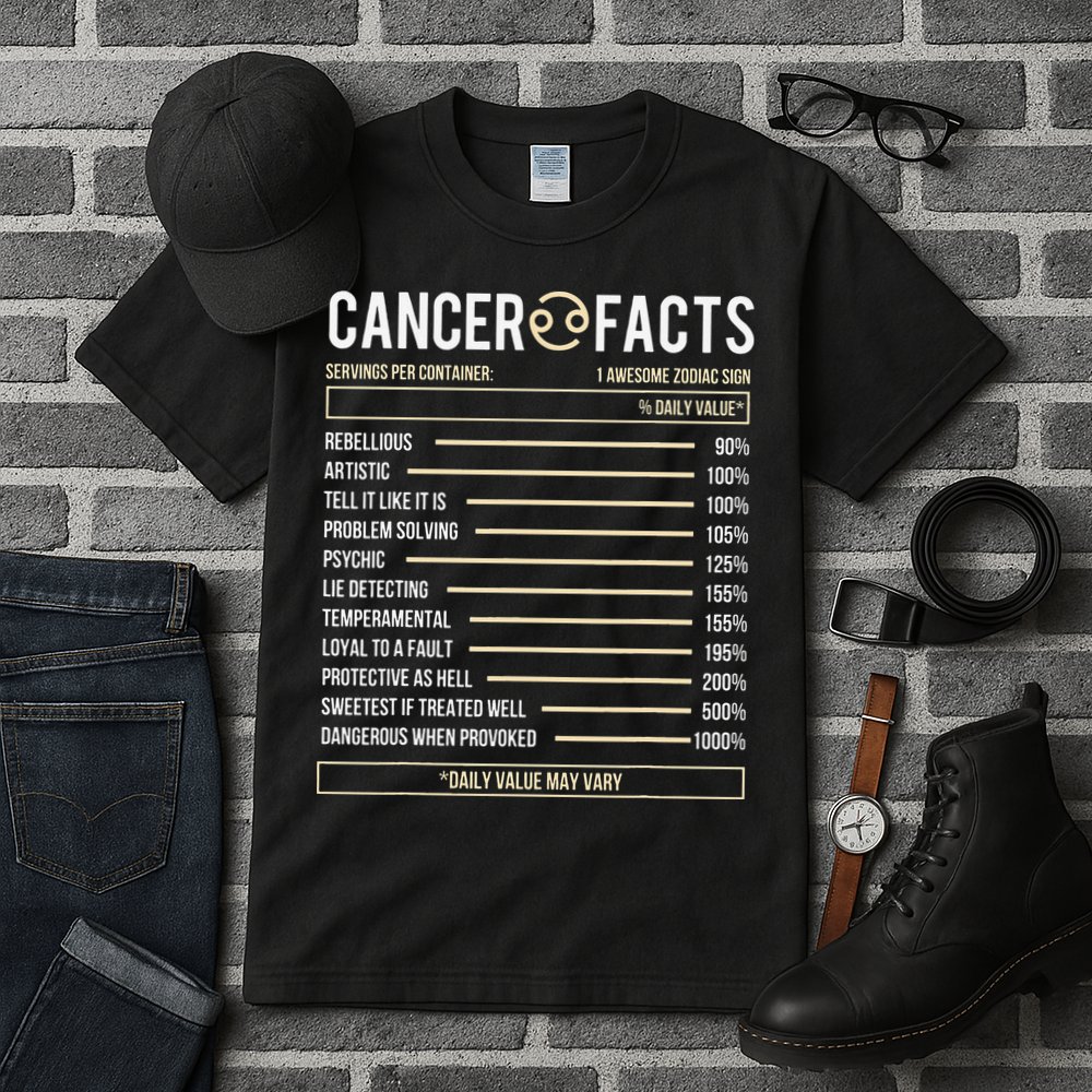 Cancer Facts Zodiac Sign Birthday Horoscope Astrology Tall T-Shirt