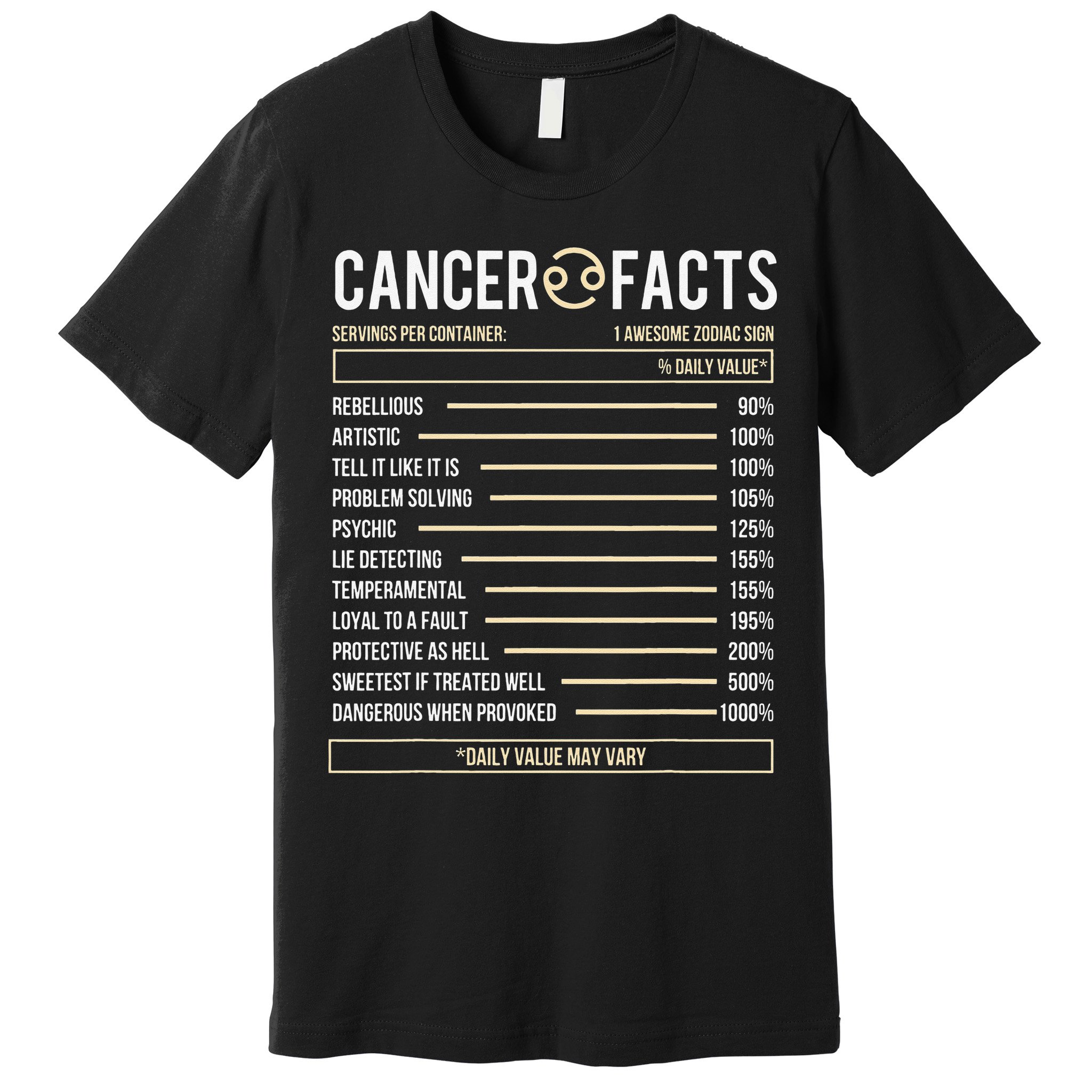 Cancer Facts Zodiac Sign Birthday Horoscope Astrology Premium T-Shirt