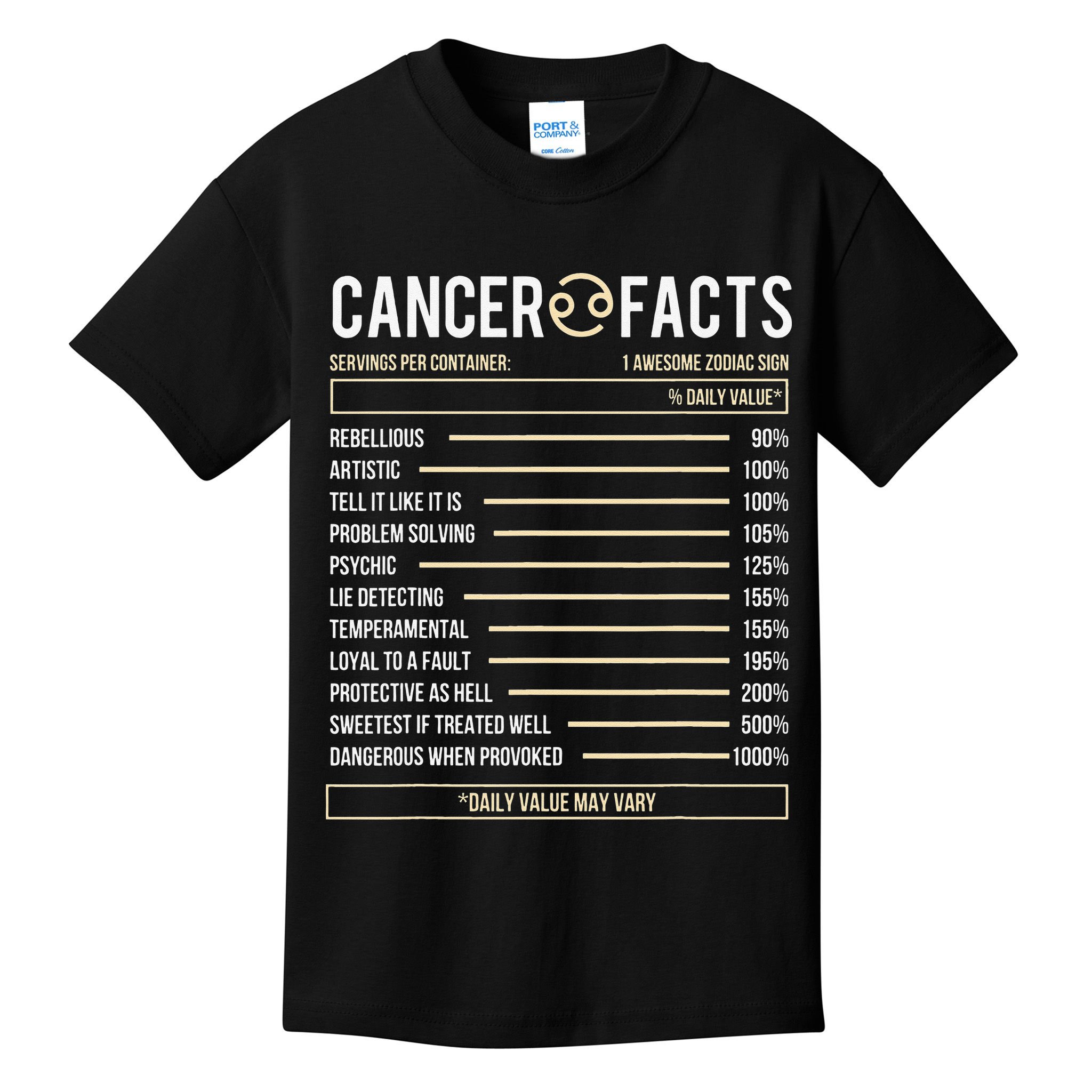 Cancer Facts Zodiac Sign Birthday Horoscope Astrology Kids T-Shirt