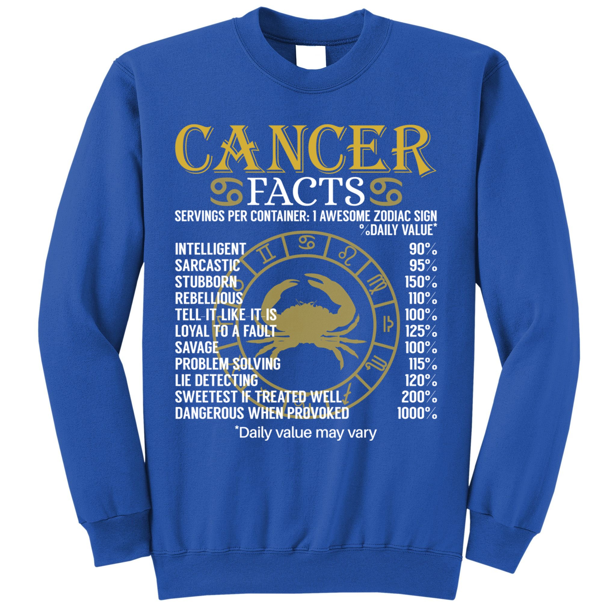 Cancer Facts Zodiac Sign Gift Great Gift Sweatshirt