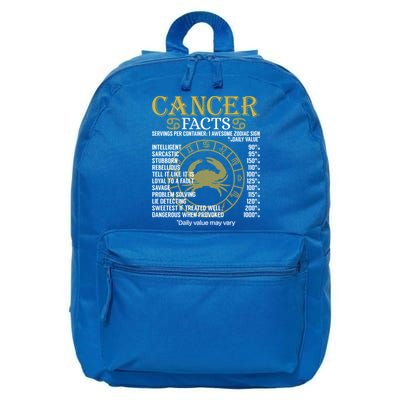 Cancer Facts Zodiac Sign Gift Great Gift 16 in Basic Backpack