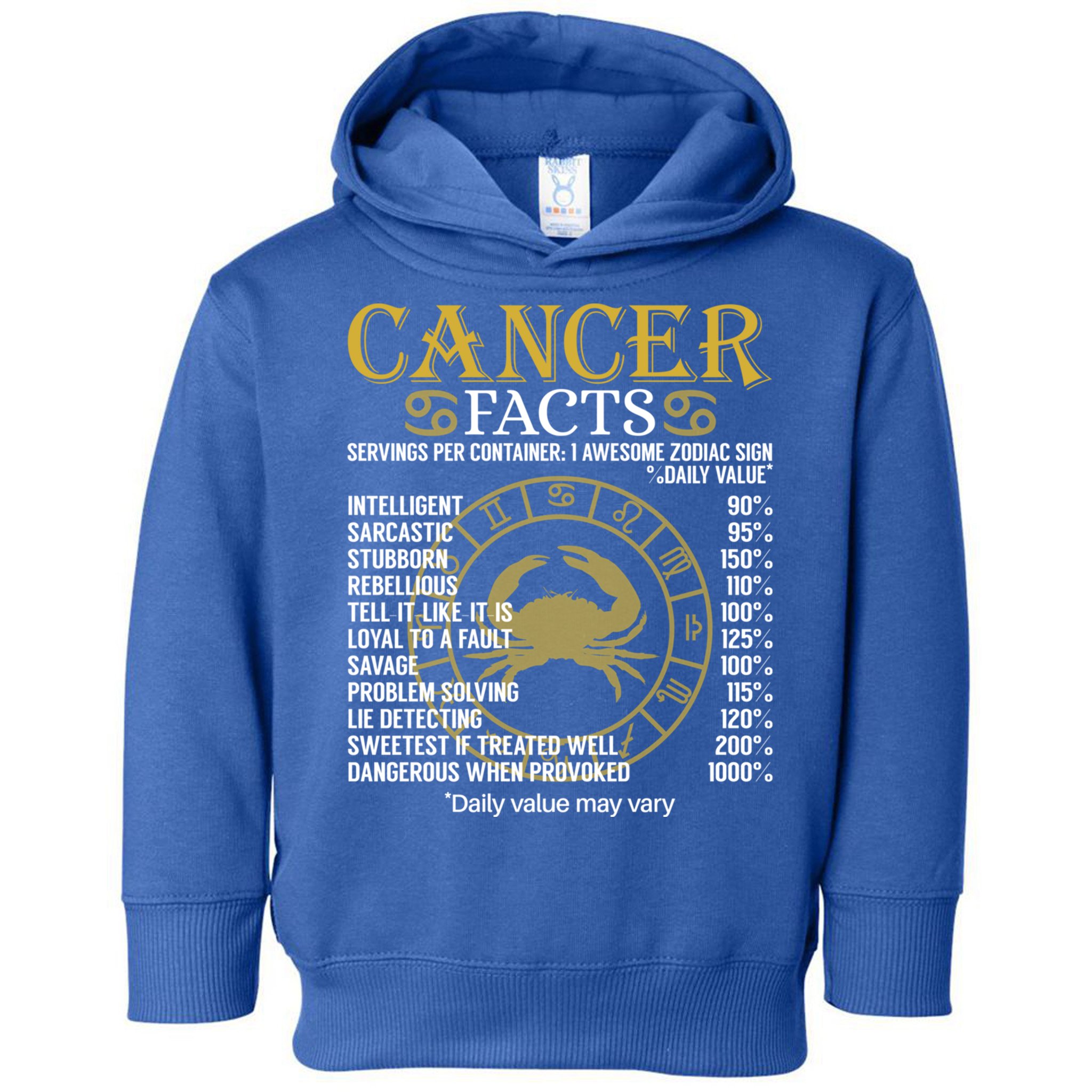 Cancer Facts Zodiac Sign Gift Great Gift Toddler Hoodie