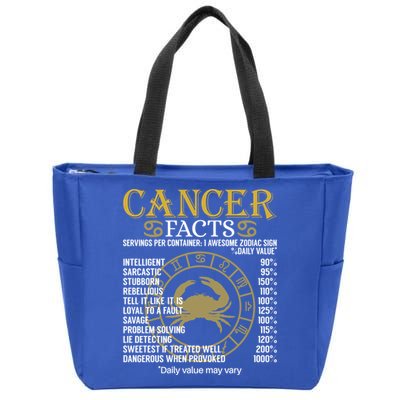 Cancer Facts Zodiac Sign Gift Great Gift Zip Tote Bag