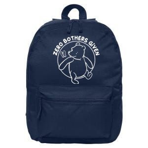 Cute Funny Zero Bothers Given 16 in Basic Backpack