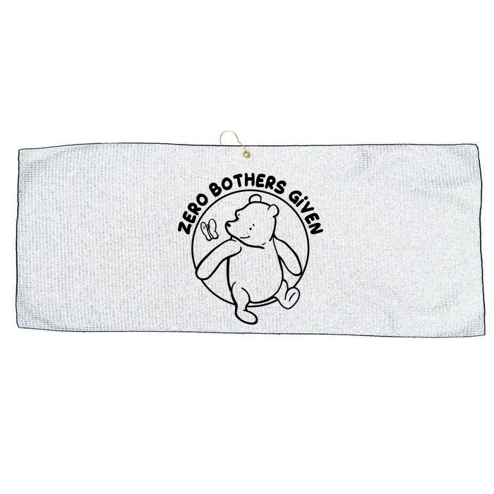 Cute Funny Zero Bothers Given Large Microfiber Waffle Golf Towel