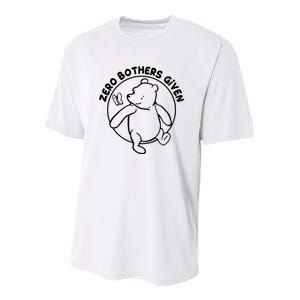 Cute Funny Zero Bothers Given Youth Performance Sprint T-Shirt