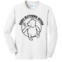 Cute Funny Zero Bothers Given Kids Long Sleeve Shirt