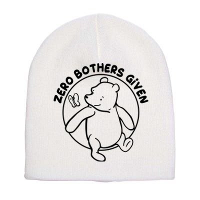 Cute Funny Zero Bothers Given Short Acrylic Beanie