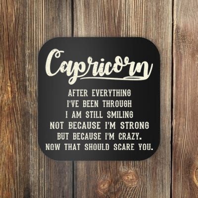 Capricorn Facts Zodiac Funny Capricorn Birthday Gift Coaster