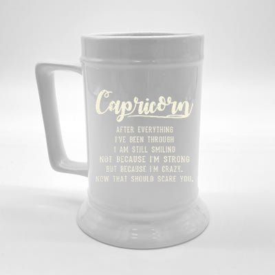 Capricorn Facts Zodiac Funny Capricorn Birthday Gift Beer Stein