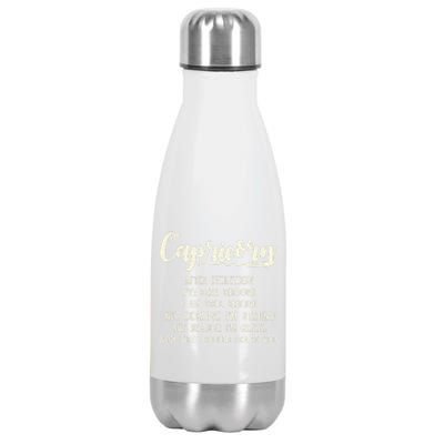 Capricorn Facts Zodiac Funny Capricorn Birthday Gift Stainless Steel Insulated Water Bottle