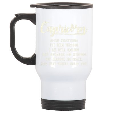 Capricorn Facts Zodiac Funny Capricorn Birthday Gift Stainless Steel Travel Mug