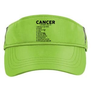 Cancer Facts Zodiac Sign Astrology Funny Gift Adult Drive Performance Visor