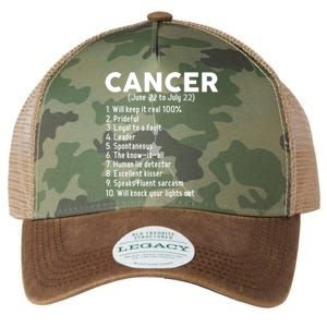 Cancer Facts Zodiac Sign Astrology Funny Gift Legacy Tie Dye Trucker Hat