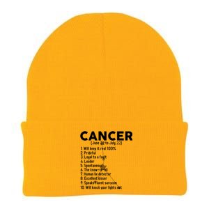 Cancer Facts Zodiac Sign Astrology Funny Gift Knit Cap Winter Beanie