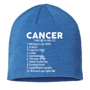 Cancer Facts Zodiac Sign Astrology Funny Gift Sustainable Beanie