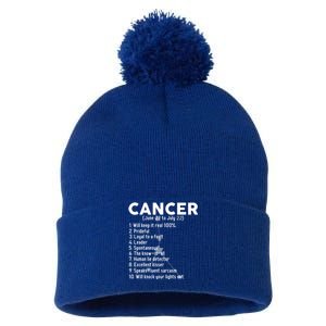 Cancer Facts Zodiac Sign Astrology Funny Gift Pom Pom 12in Knit Beanie