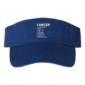 Cancer Facts Zodiac Sign Astrology Funny Gift Valucap Bio-Washed Visor