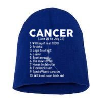 Cancer Facts Zodiac Sign Astrology Funny Gift Short Acrylic Beanie