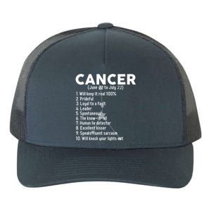 Cancer Facts Zodiac Sign Astrology Funny Gift Yupoong Adult 5-Panel Trucker Hat