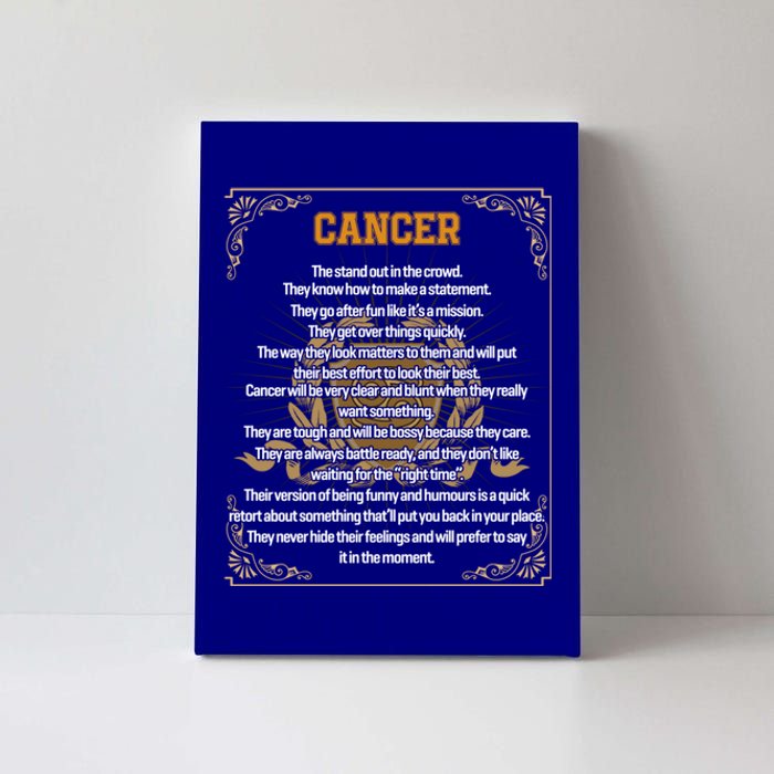 Cancer Facts Zodiac Sign Awesome Horoscope Birthday Gift Canvas