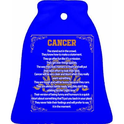 Cancer Facts Zodiac Sign Awesome Horoscope Birthday Gift Ceramic Bell Ornament