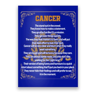 Cancer Facts Zodiac Sign Awesome Horoscope Birthday Gift Poster