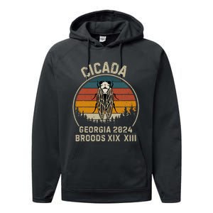 Cicada Georgia 2024 Invasion Brood Xiii And Brood Xix Performance Fleece Hoodie