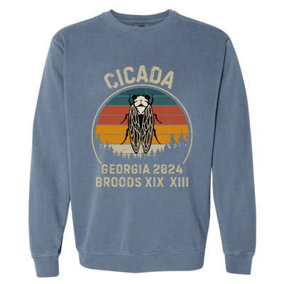 Cicada Georgia 2024 Invasion Brood Xiii And Brood Xix Garment-Dyed Sweatshirt