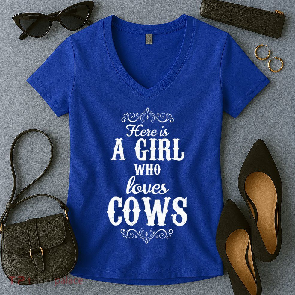 Cow Girl Women's V-Neck T-Shirt