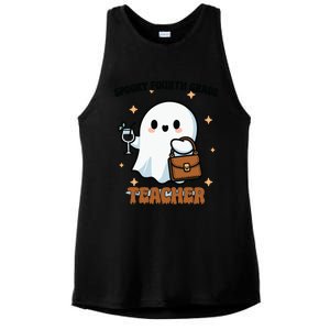 Cute Ghost 4th Grade Teacher Spooky Fourth Grade Teacher Gift Ladies PosiCharge Tri-Blend Wicking Tank