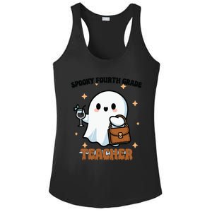 Cute Ghost 4th Grade Teacher Spooky Fourth Grade Teacher Gift Ladies PosiCharge Competitor Racerback Tank