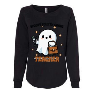 Cute Ghost 4th Grade Teacher Spooky Fourth Grade Teacher Gift Womens California Wash Sweatshirt