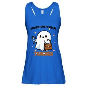 Cute Ghost 4th Grade Teacher Spooky Fourth Grade Teacher Gift Ladies Essential Flowy Tank