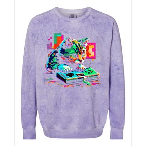 Cat Gaming 8bit Gaming Colorblast Crewneck Sweatshirt