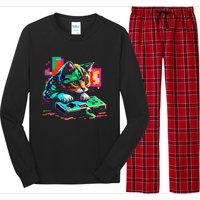 Cat Gaming 8bit Gaming Long Sleeve Pajama Set