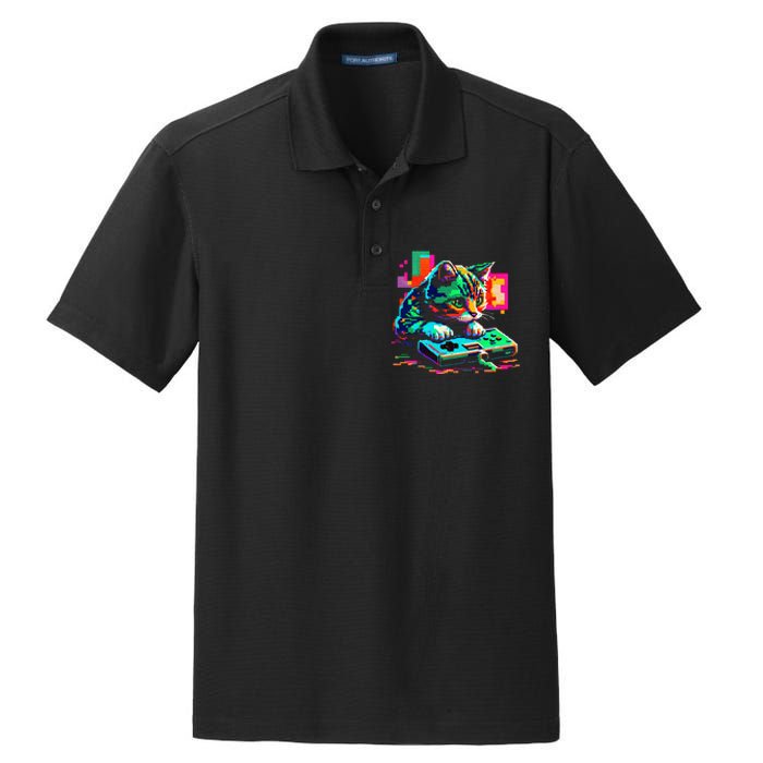 Cat Gaming 8bit Gaming Dry Zone Grid Polo