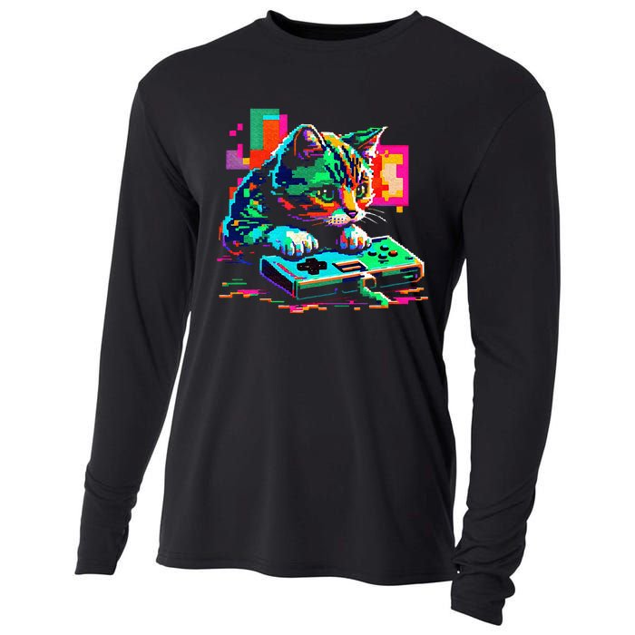 Cat Gaming 8bit Gaming Cooling Performance Long Sleeve Crew