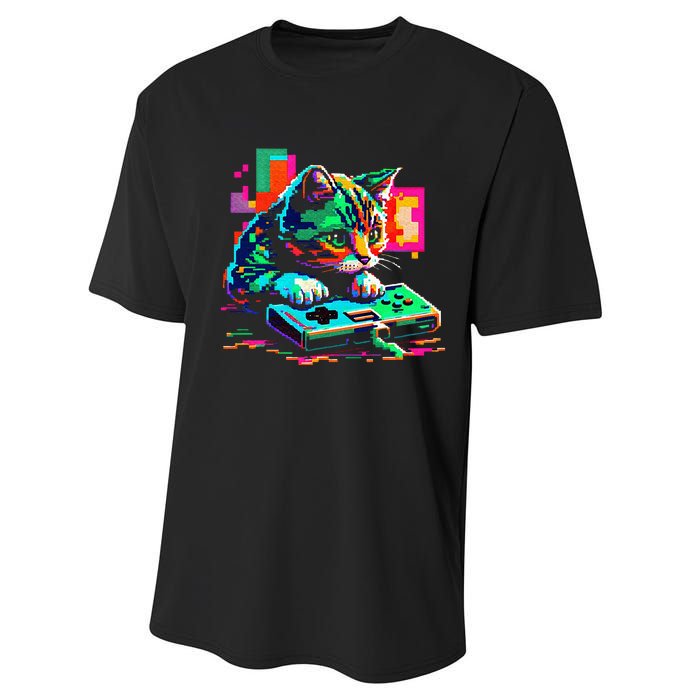 Cat Gaming 8bit Gaming Performance Sprint T-Shirt