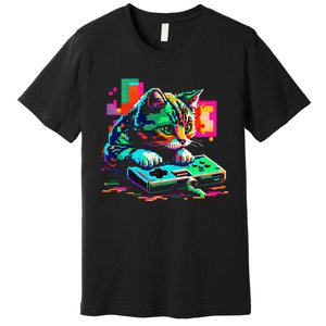 Cat Gaming 8bit Gaming Premium T-Shirt