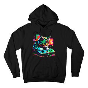 Cat Gaming 8bit Gaming Tall Hoodie